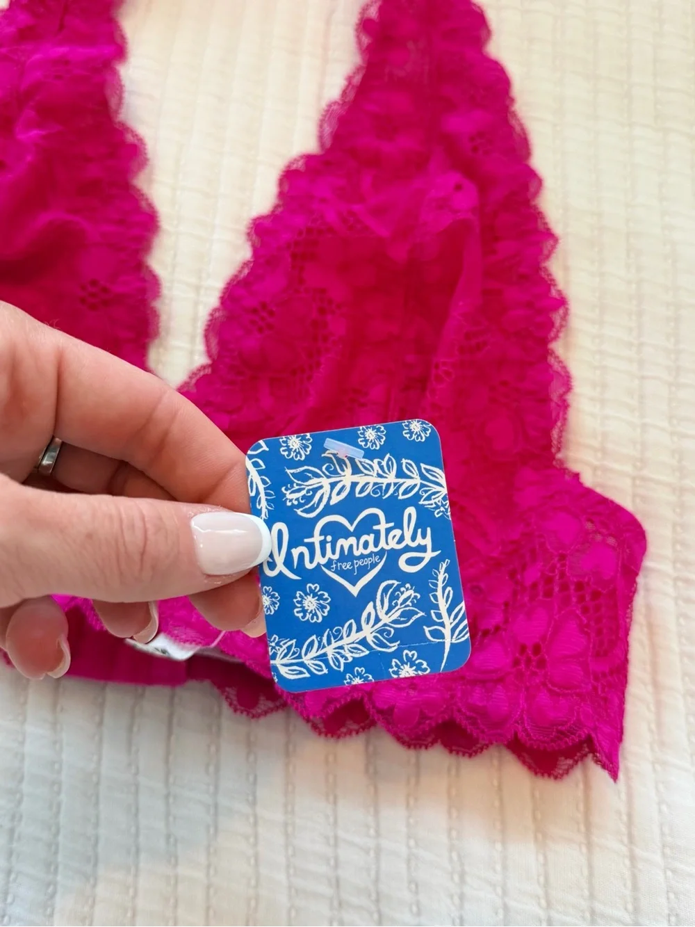 Free People Fuchsia Lace Halter Bralette